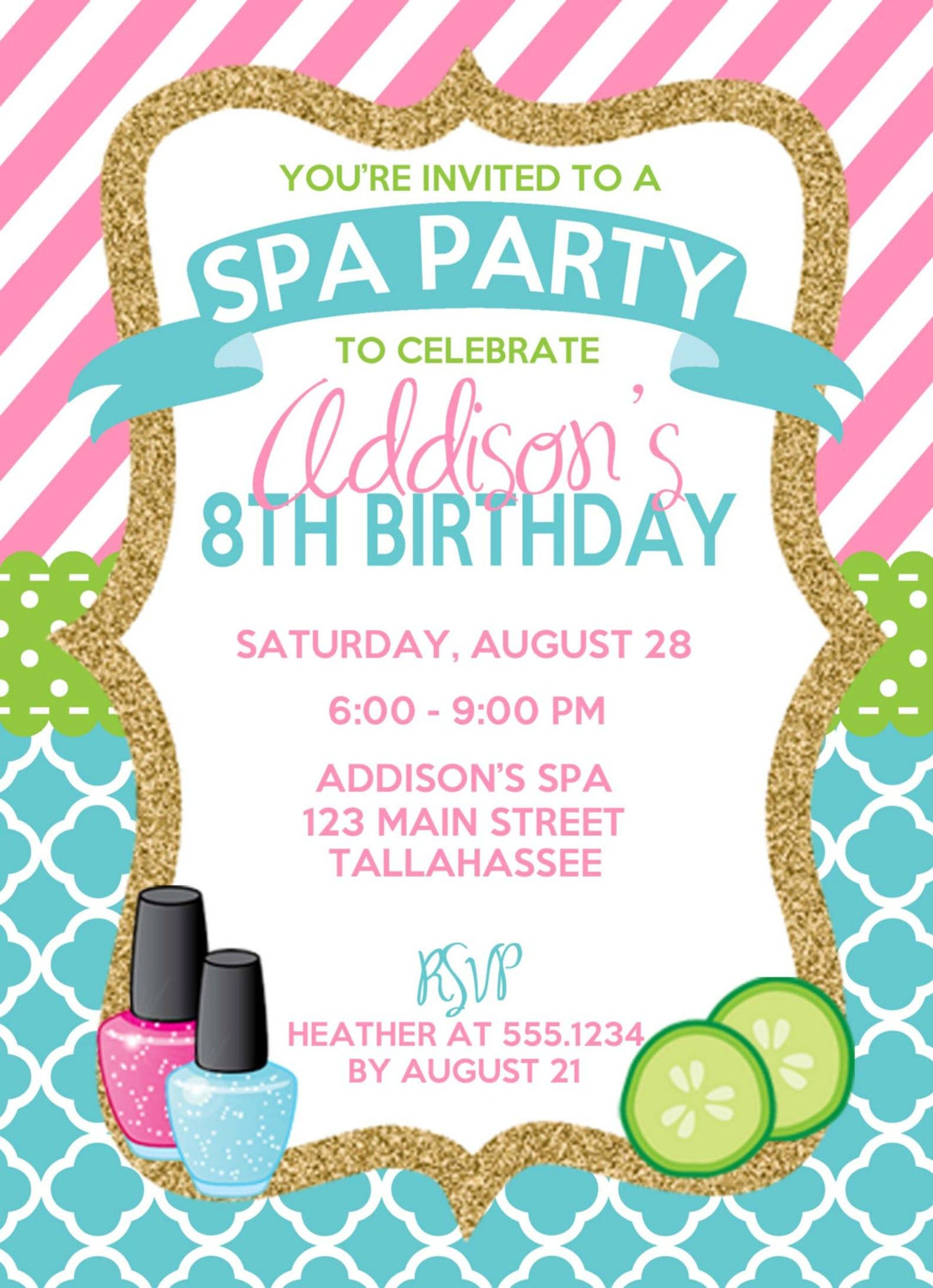 Invitations For Spa Party Invitation Card