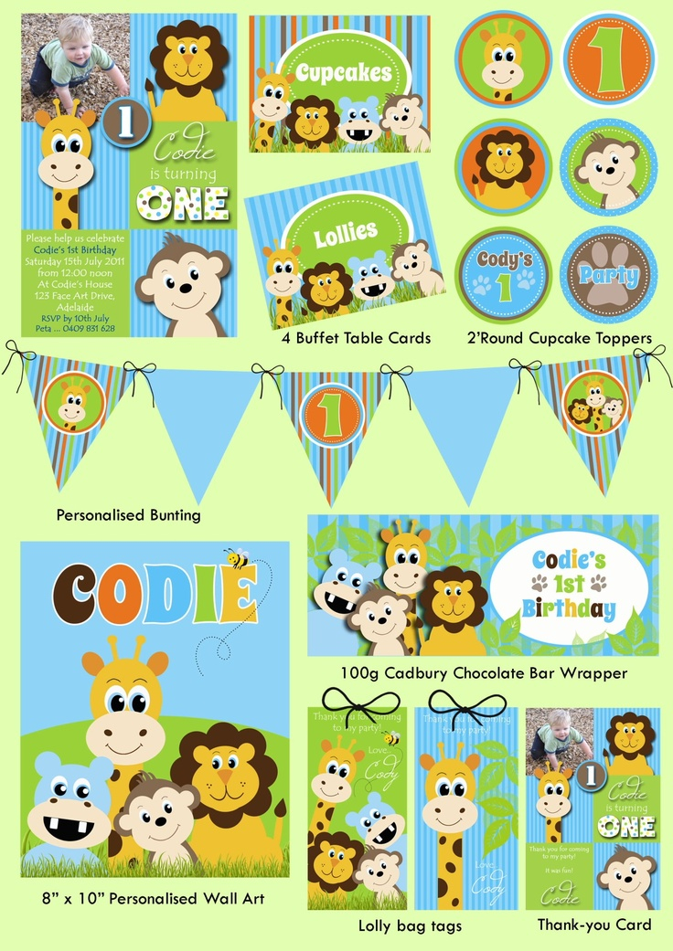 Jungle Animals Party Printable Kids Party Printables Jungle Animals 