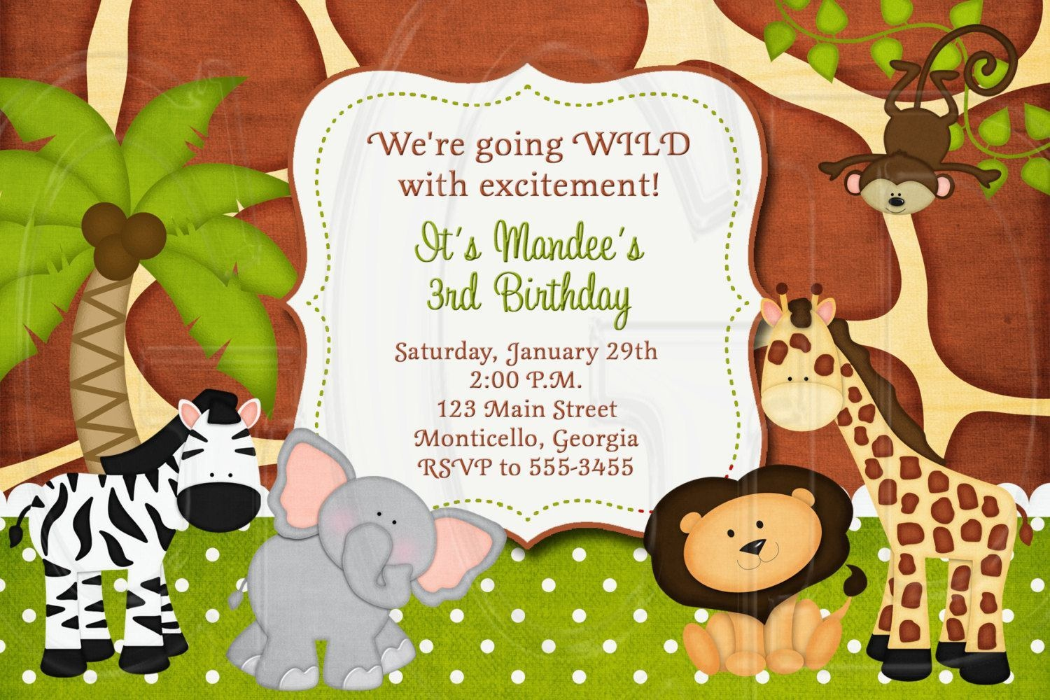 Jungle Theme Birthday Invitations Free Printable Free Printable