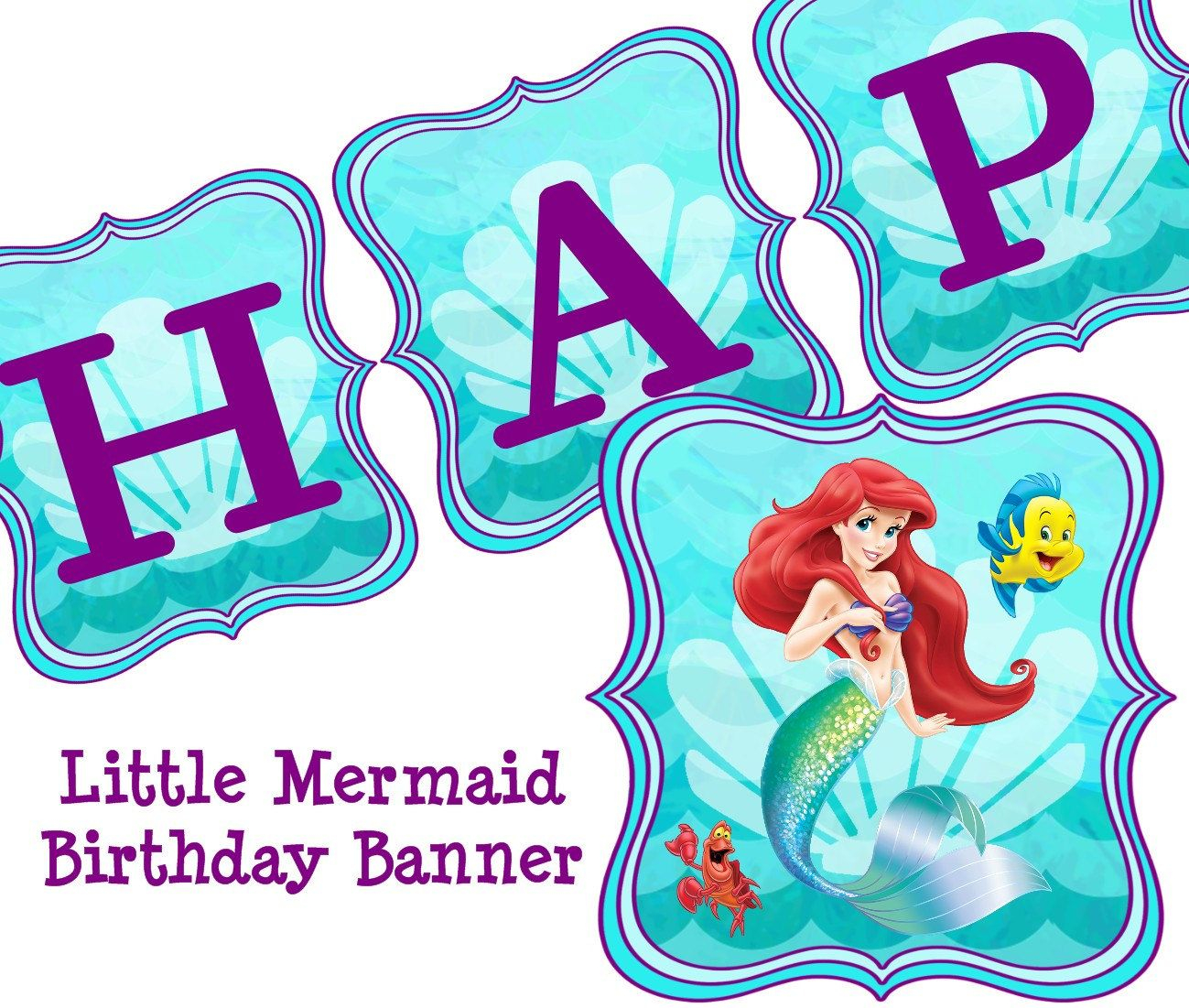 Little Mermaid Free Party Printables Buscar Con Google Mermaid 