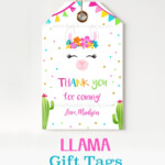 Llama Tags Diy Party Printables Favor Tags Birthday Tags