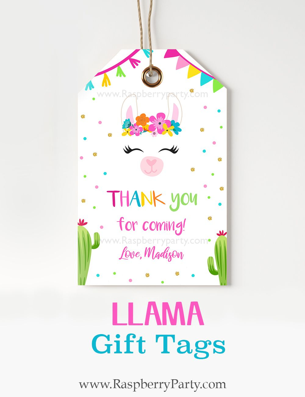 Llama Tags Diy Party Printables Favor Tags Birthday Tags