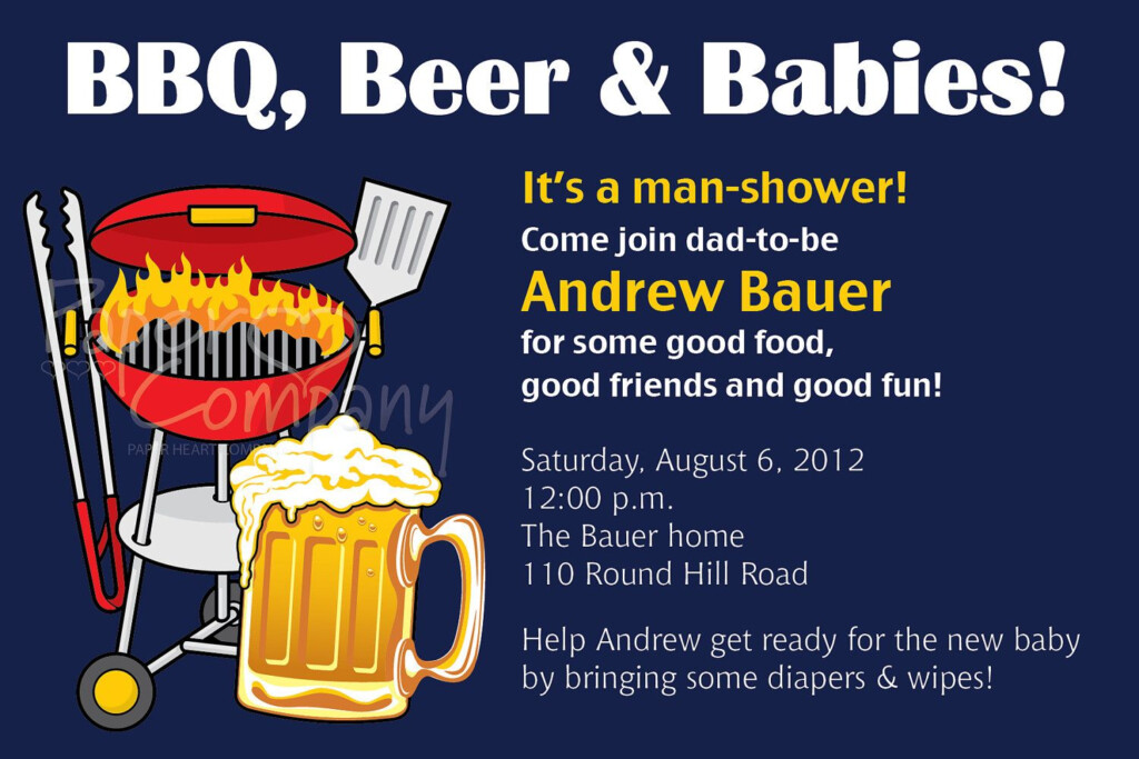 MAN SHOWER Bbq Beer And Babies Diaper Party Invitation Printable 