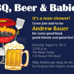 MAN SHOWER Bbq Beer And Babies Diaper Party Invitation Printable