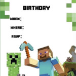 Minecraft Invite Minecraft Birthday Invitations Minecraft Party