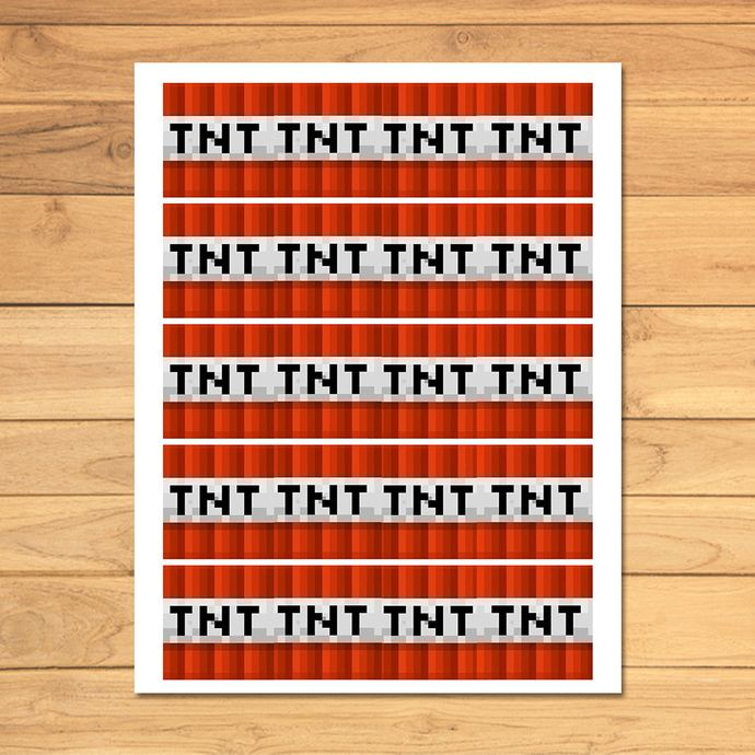 Minecraft TNT Label Minecraft TNT Party Favor Printable Minecraft 