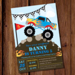 Monster Truck Invitation Monster Truck Birthday Invitation Etsy