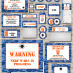 Nerf Birthday Party Printables Invitations Decorations