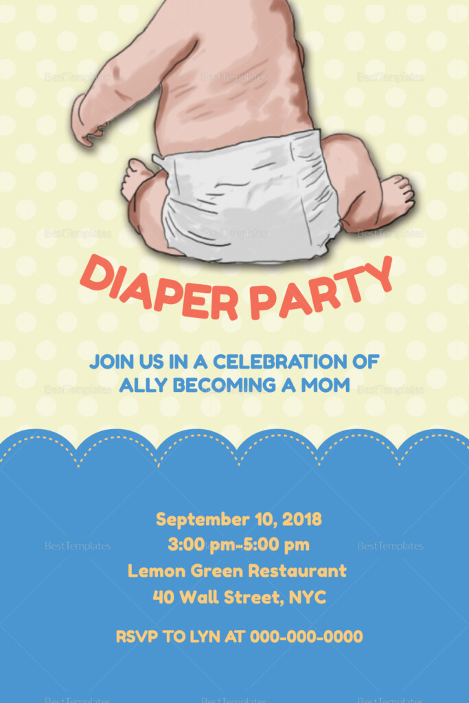 New Mom Diaper Party Invitation Design Template In PSD Word Publisher 