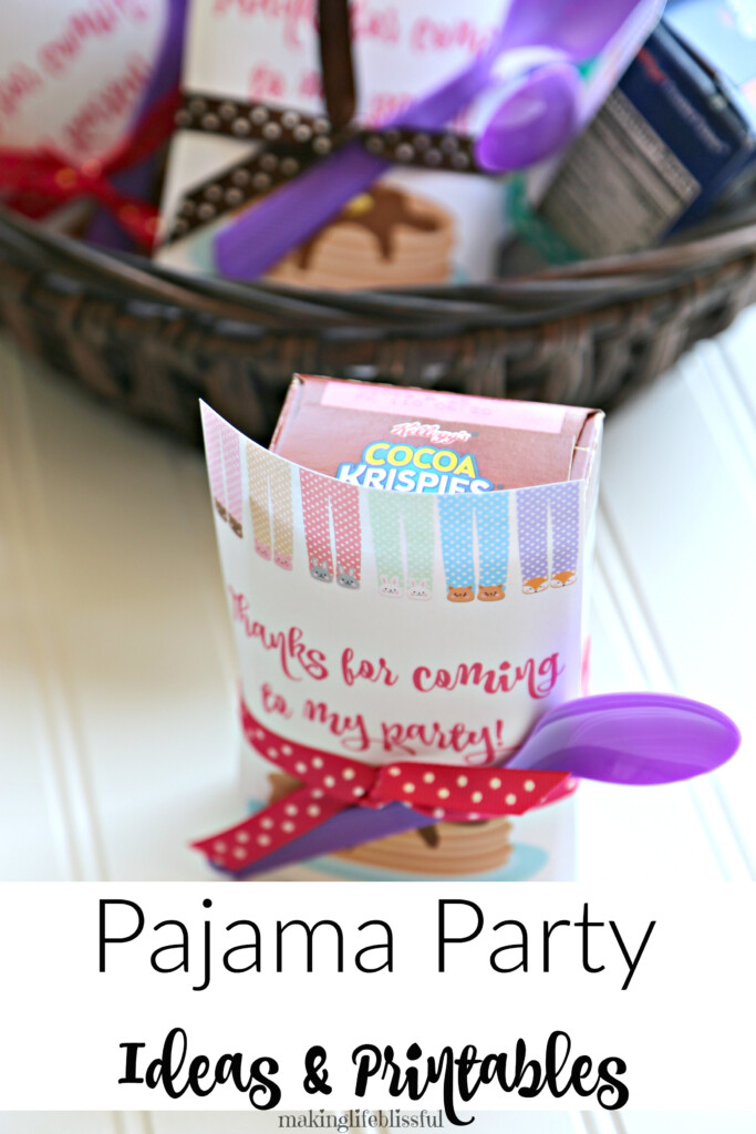 Pajama Party Printables Making Life Blissful