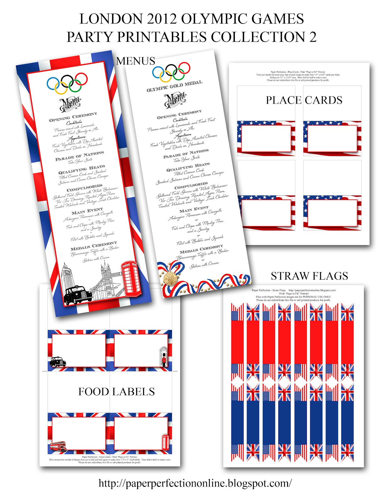 Paper Perfection More 2012 London Olympic Party Printables