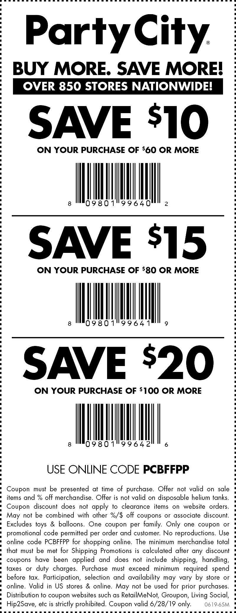 Party City October 2020 Coupons And Promo Codes 