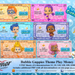 Party Favor Bags Party Bag Printable Play Money Bubble Guppies Party