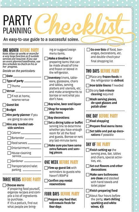 Party Planning Checklist New Orleans Party Planning Gambit New 