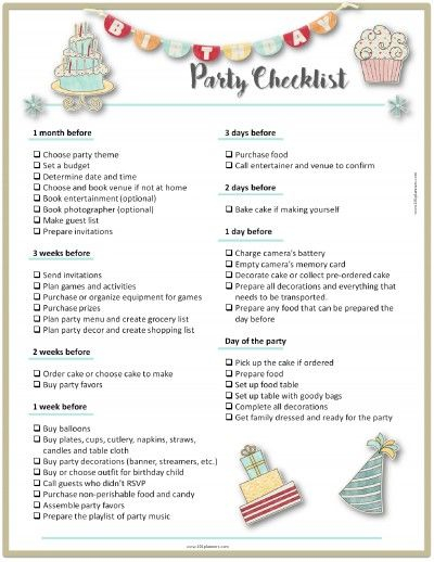 Party Planning Template Party Planning Checklist Birthday Party 