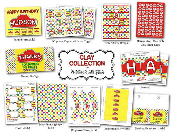 PLAY DOH Printable Birthday Collection Customized DIY Etsy In 2021 