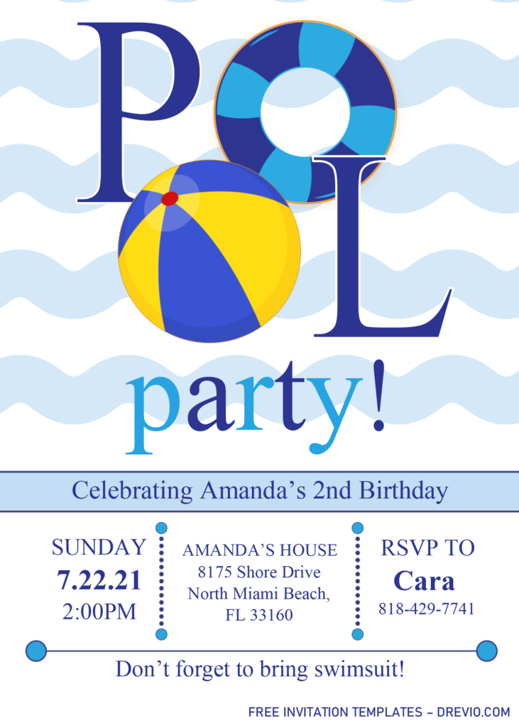 Pool Party Invitation Templates Editable Docx Pool Party 