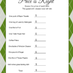 Price Is Right Free Printable Housewarming Game