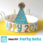 Printable 2021 New Year Party Hat Designs The Craft Train Party Hat