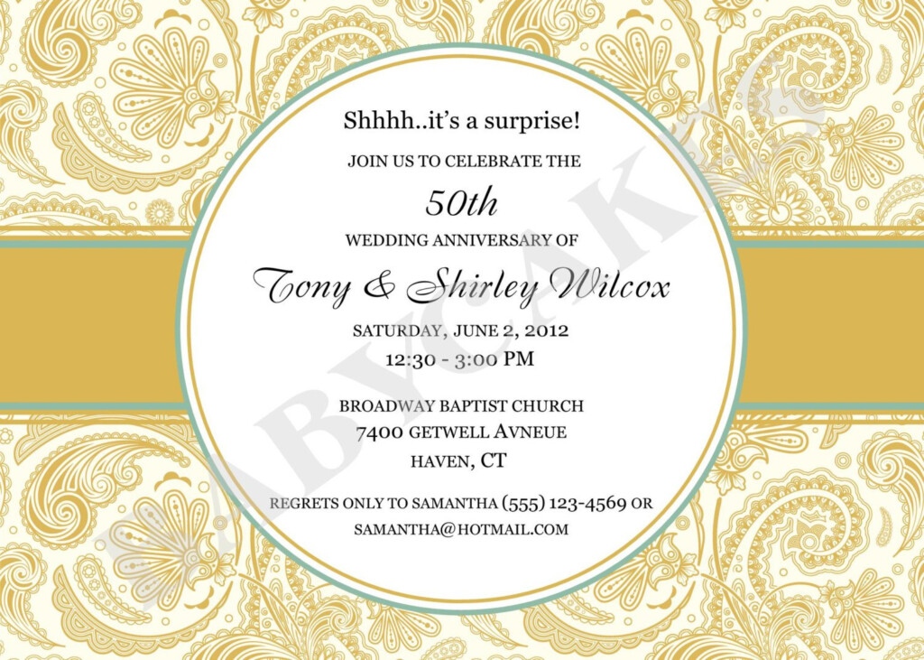 Printable 50th Anniversary Invitations Invitation Design Blog