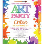 Printable Art Party Invitation At The Party Stork Party Printables