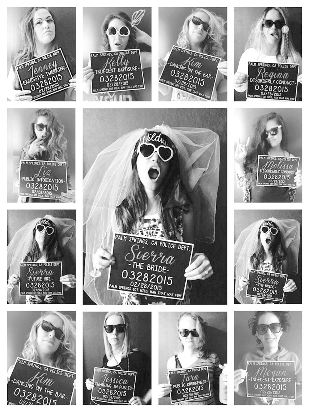 PRINTABLE Bachelorette Party Mugshot Signs UP To 5 SIGNS Customized 