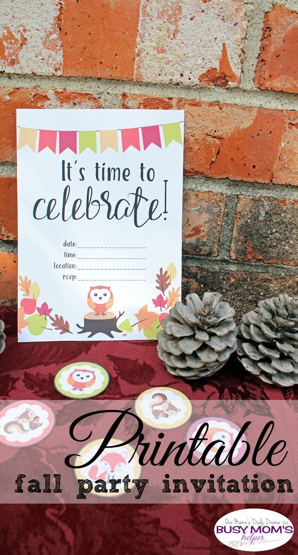 Printable Fall Party Invitation Celebrate An Autumn Birthday 