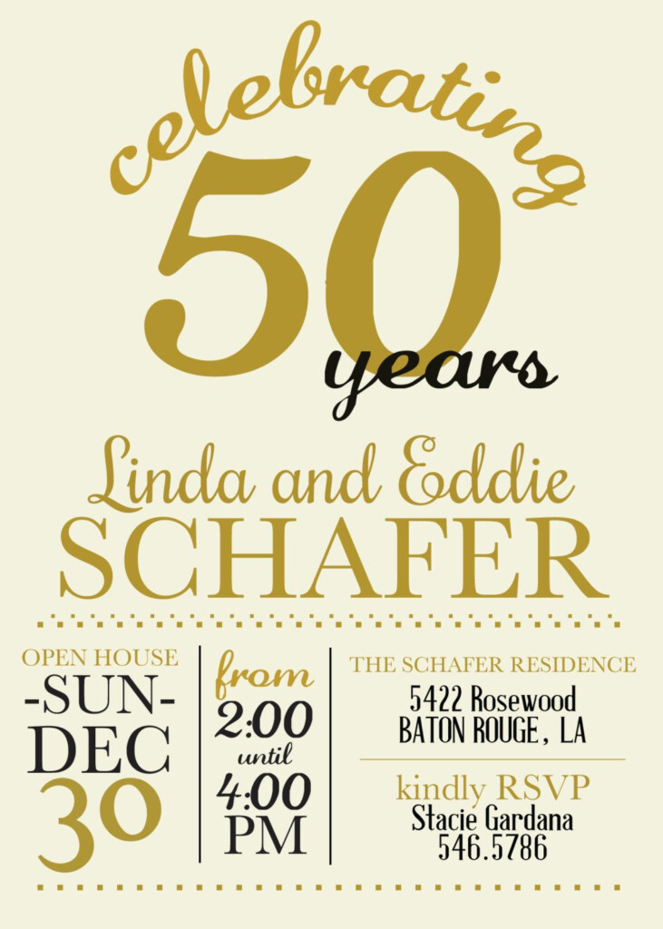 PRINTABLE Gold 50th Anniversary Party Invitation Anniversary Party 