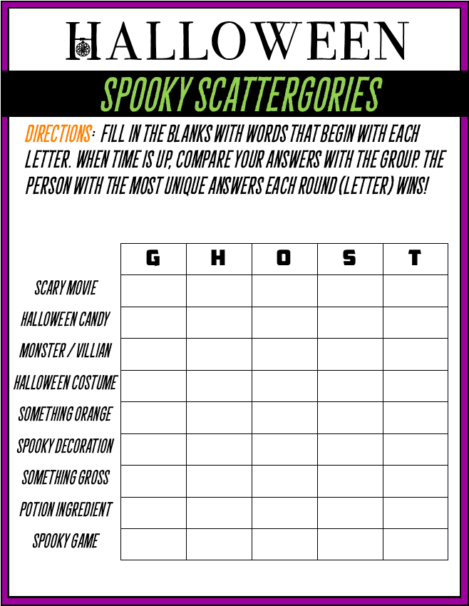 Printable Halloween Party Games For Adults Print Play No Stress 