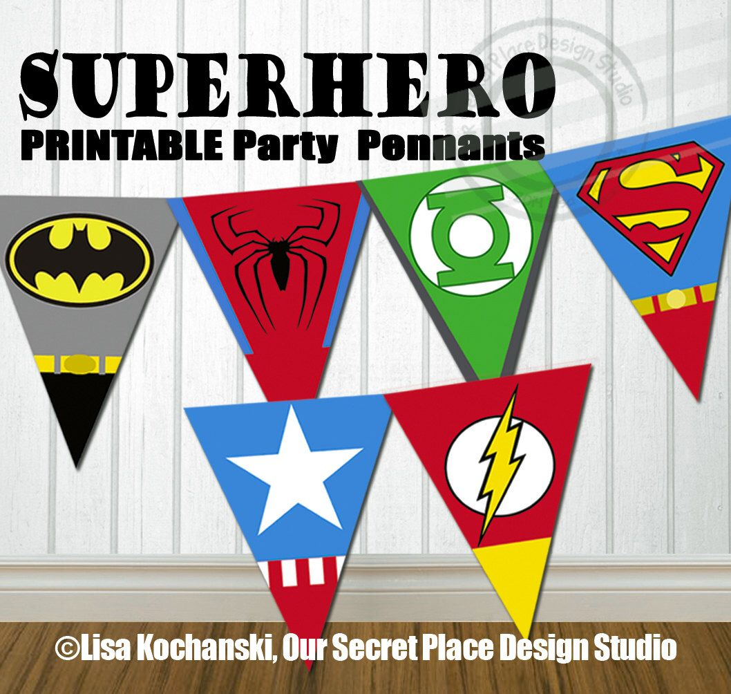 PRINTABLE Superhero Party Banner Super Hero Party Banner Super Etsy 