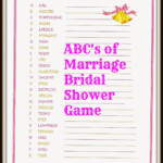 Raising Samuels Life Free ABC s Of Marriage Bridal Shower Game