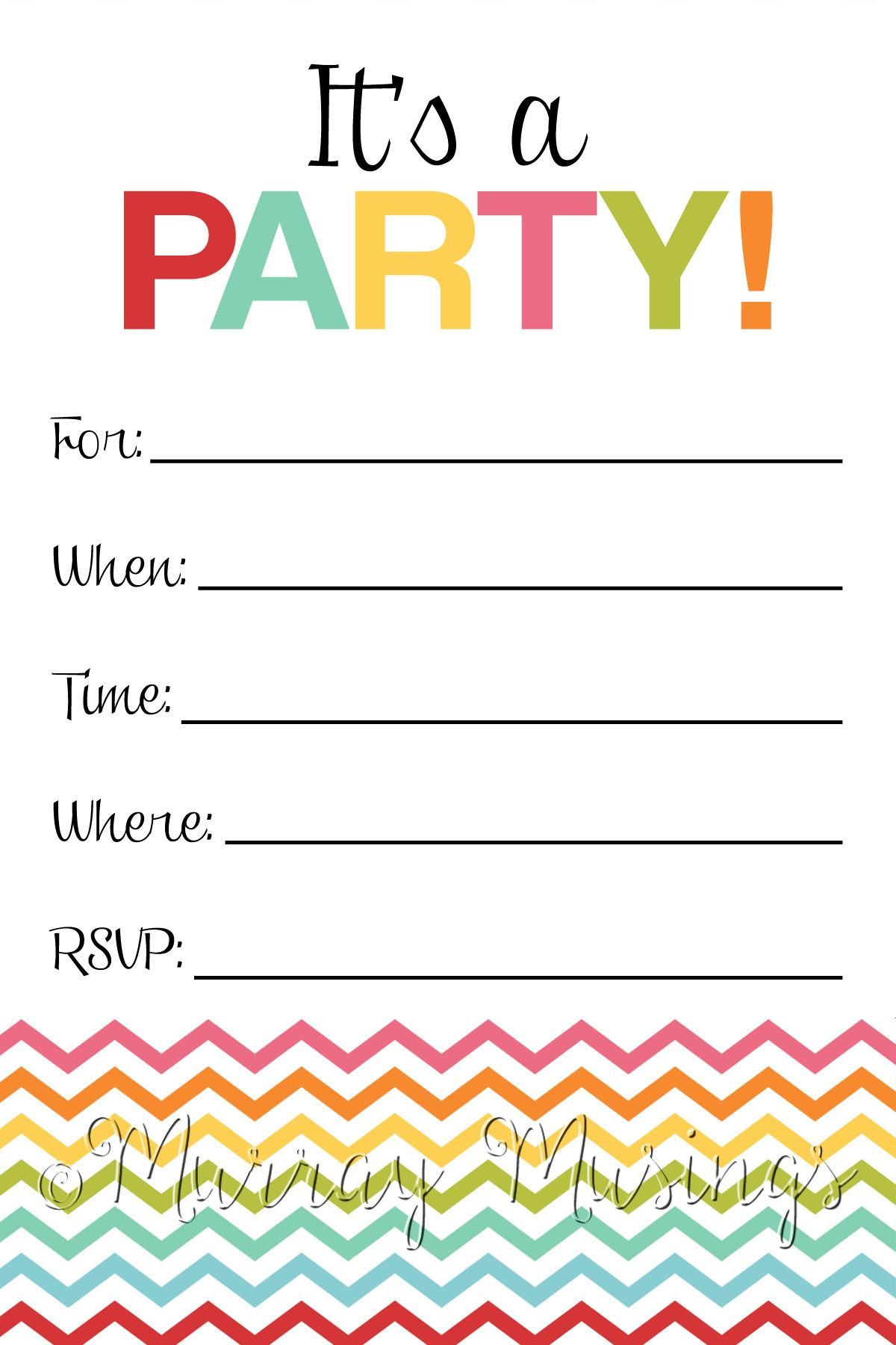 Slashcasual Free Printable Birthday Party Invitations