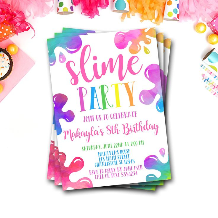 Slime Birthday Party Invitations Free Printable Printable Word Searches