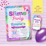 SLIME Party Printables Slime Invitation Slime Birthday Party