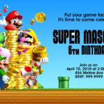 Super Mario Bros Birthday Invitations Super Mario Brothers Birthday