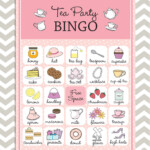 Tea Party Bingo Cards In Pink 20 Unique Game Cards Printable Etsy