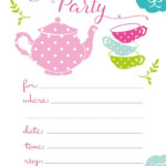 Tea Party Invitations Birthday Baby Shower Any Occasion Fill In