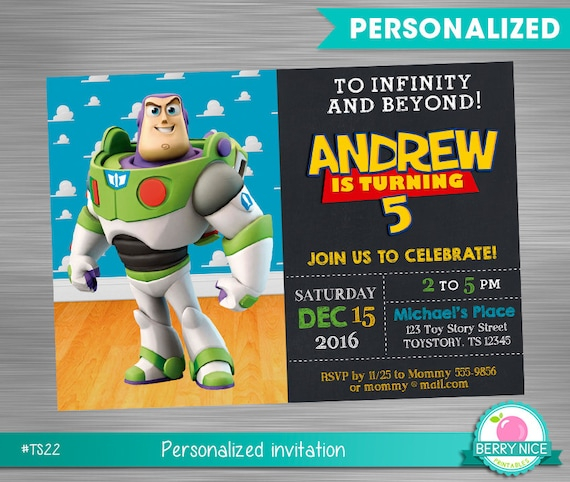 Toy Story Buzz Lightyear Print Yourself Invitation Toy Story Buzz 