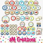 Transportation Birthday Party Printable Decorations Vehicle