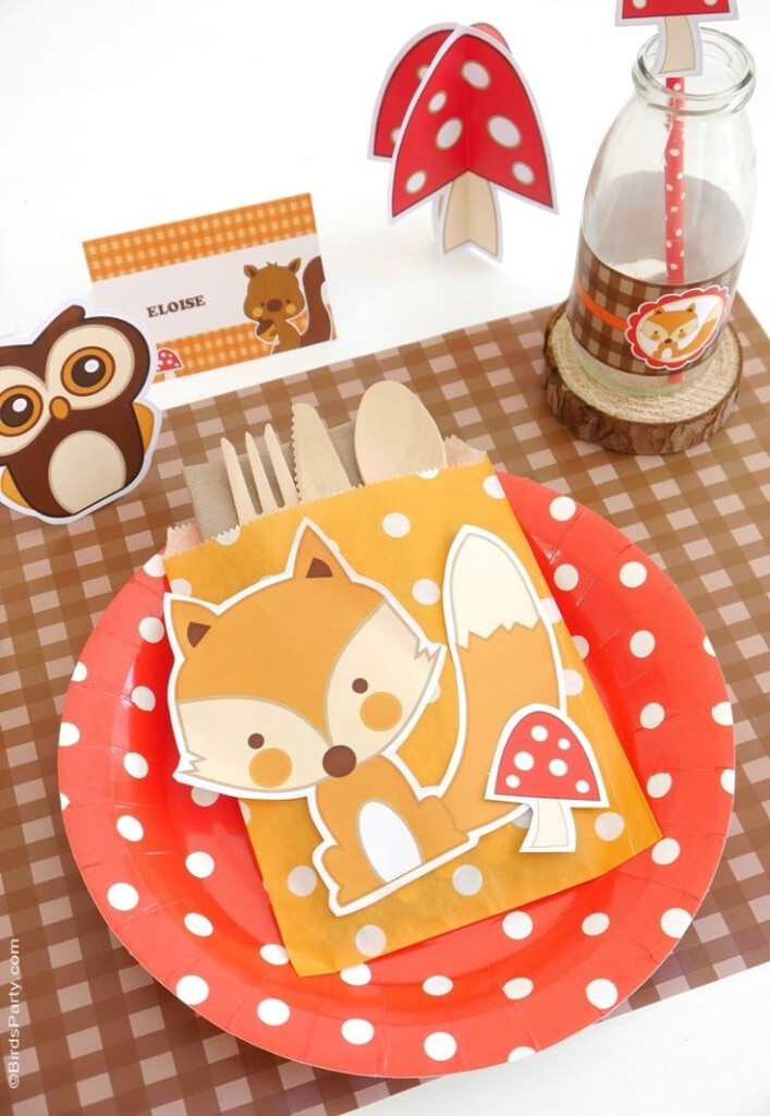 Woodland Birthday Party Printables Supplies Decorations Woodland 