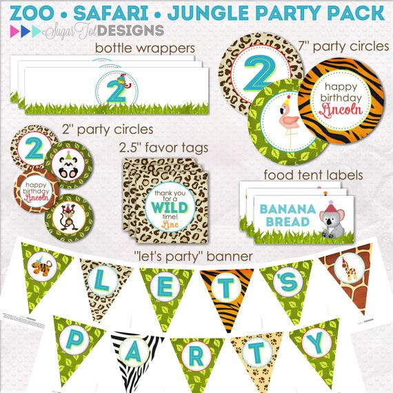 Zoo Jungle Safari Themed Birthday Wild Animals By SugarTotDesigns 