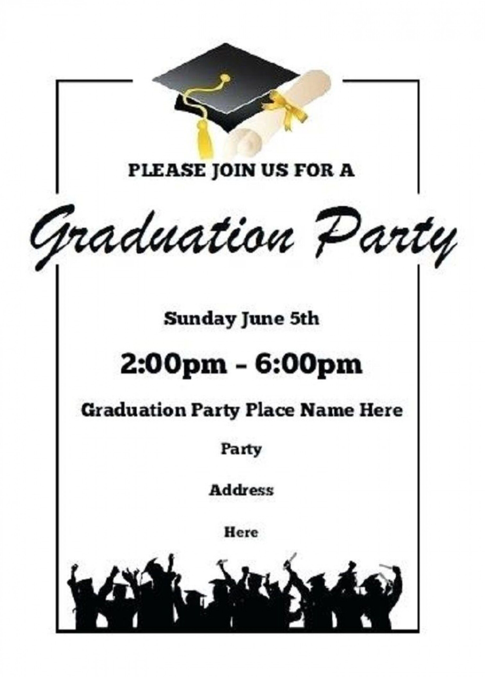 013 Printable Word Free Graduation Party Invitation Throughout 