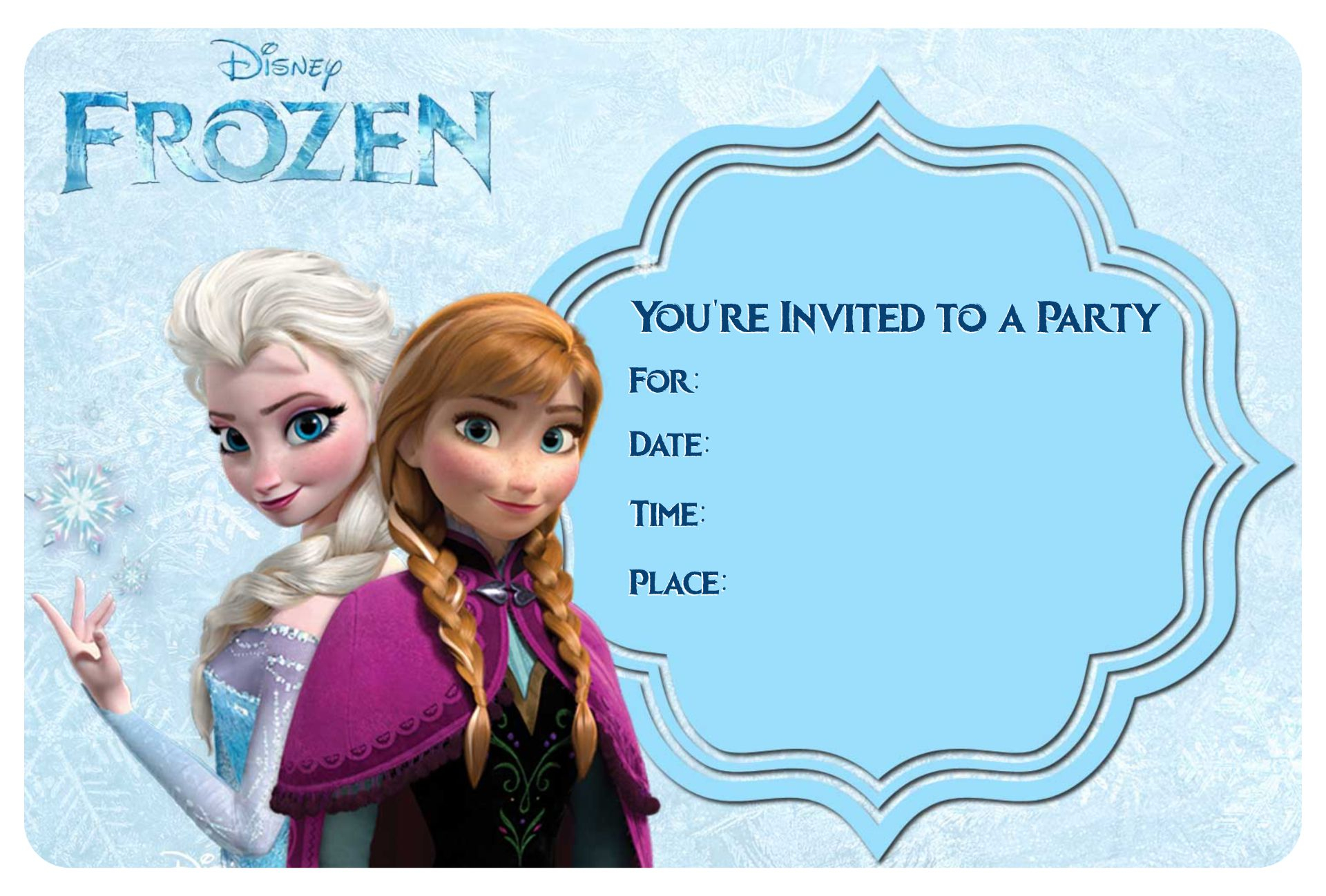 10 Best Frozen Birthday Invitations Editable Printable Printablee