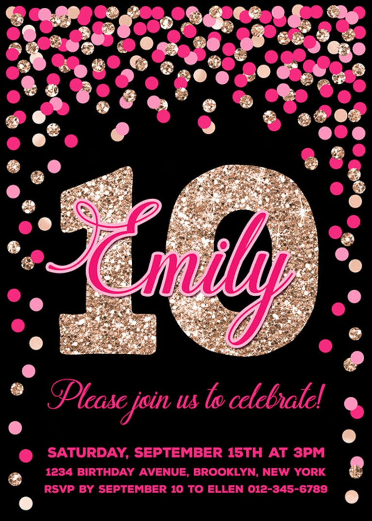 10th Birthday Invitation Cards Free Printables Printable Templates 