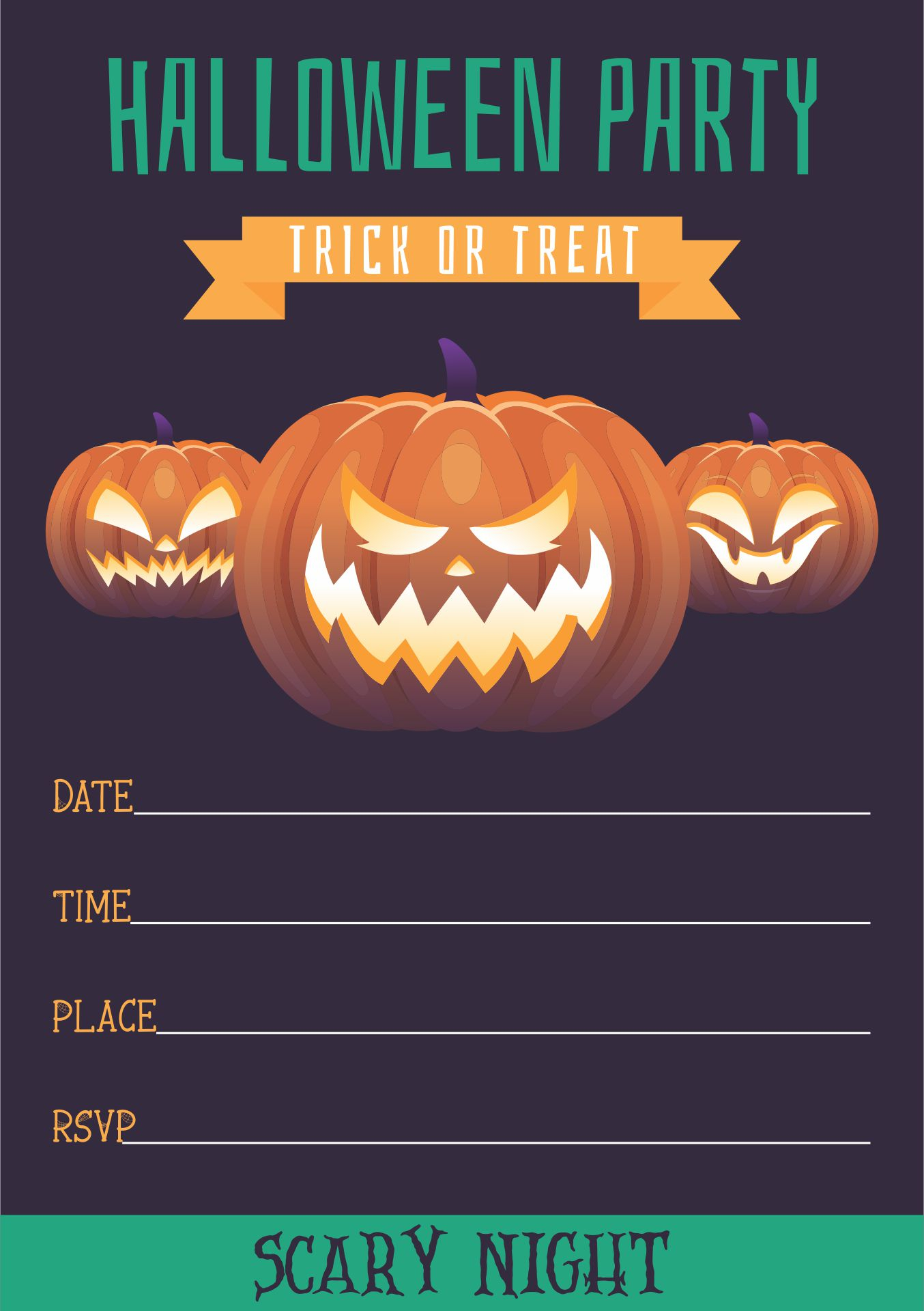 15 Best Free Printable Blank Halloween Invitations Printablee