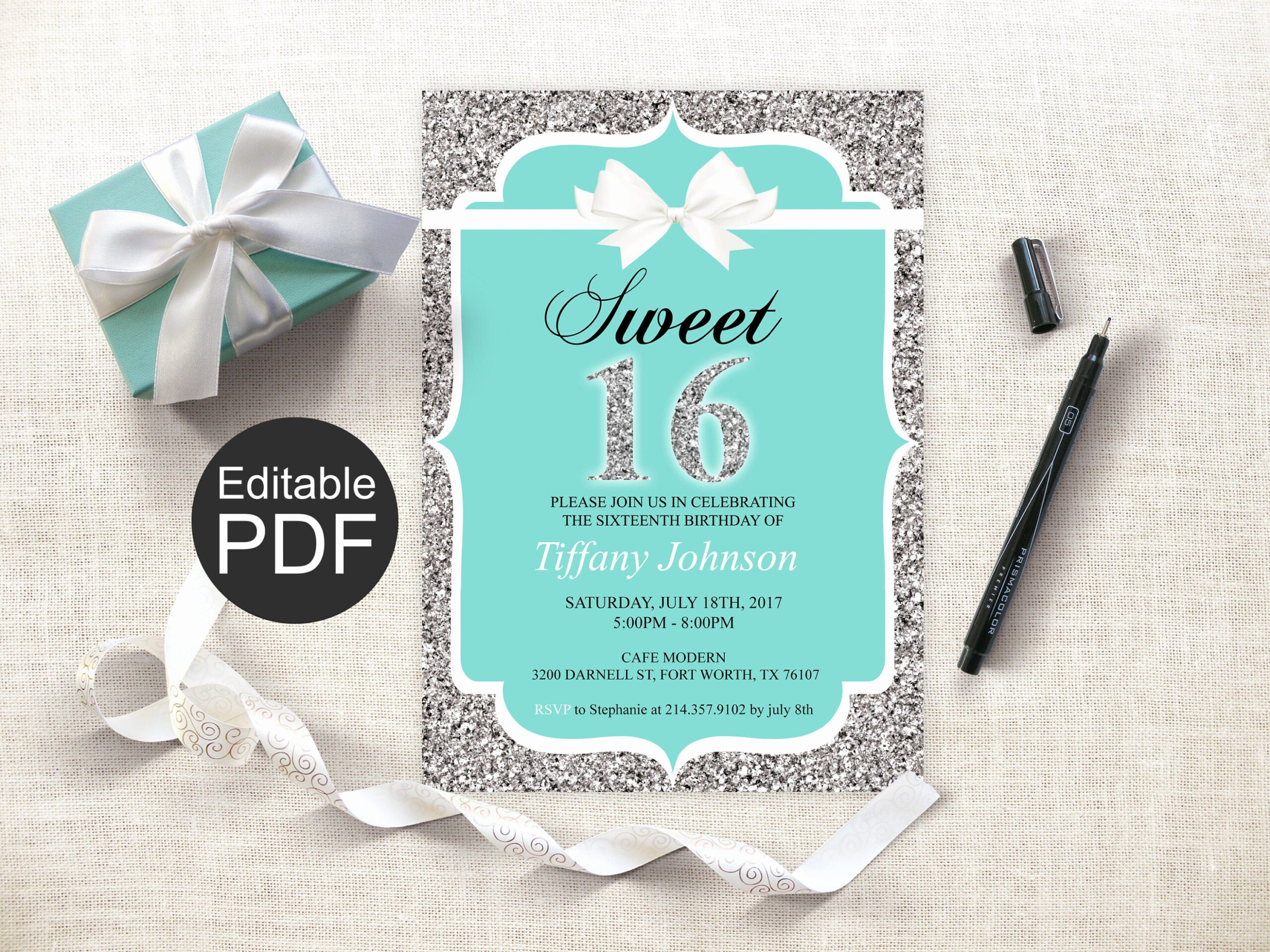 16th Birthday Invitation Templates Free Unique Sweet 16 Invitation 