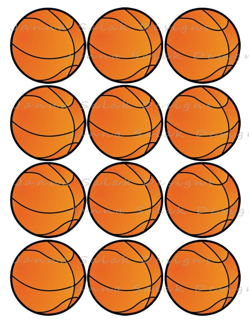 2 5 Basketball Printable Cupcake Toppers Sports Theme Birthday Party 