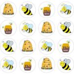 24 Honey Bee Bumble Bee Cupcake Cake Toppers Edible Rice Wafer Paper