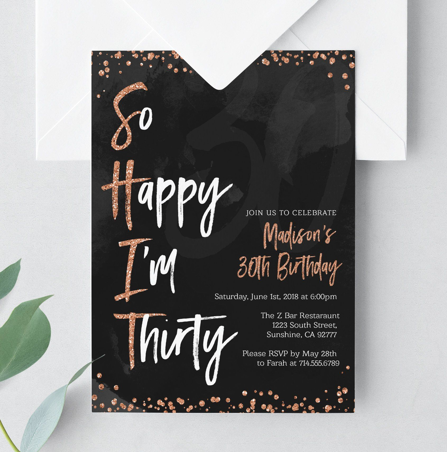 30th Birthday Party Invitations For Her Karine Whited