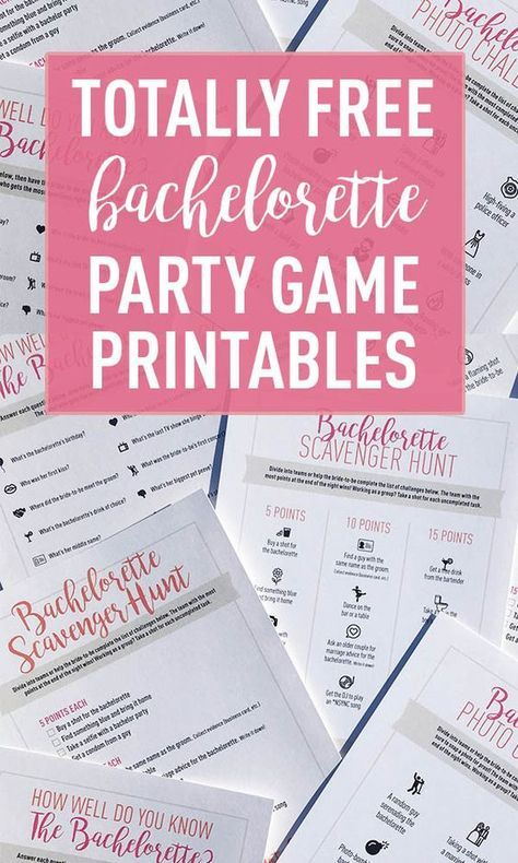 4 Totally Free Bachelorette Party Game Printables Free Bachelorette 